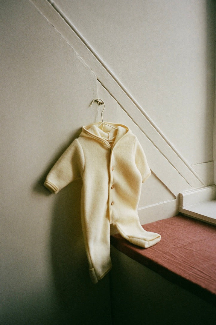 Felted Wool Babysuit - Hooded