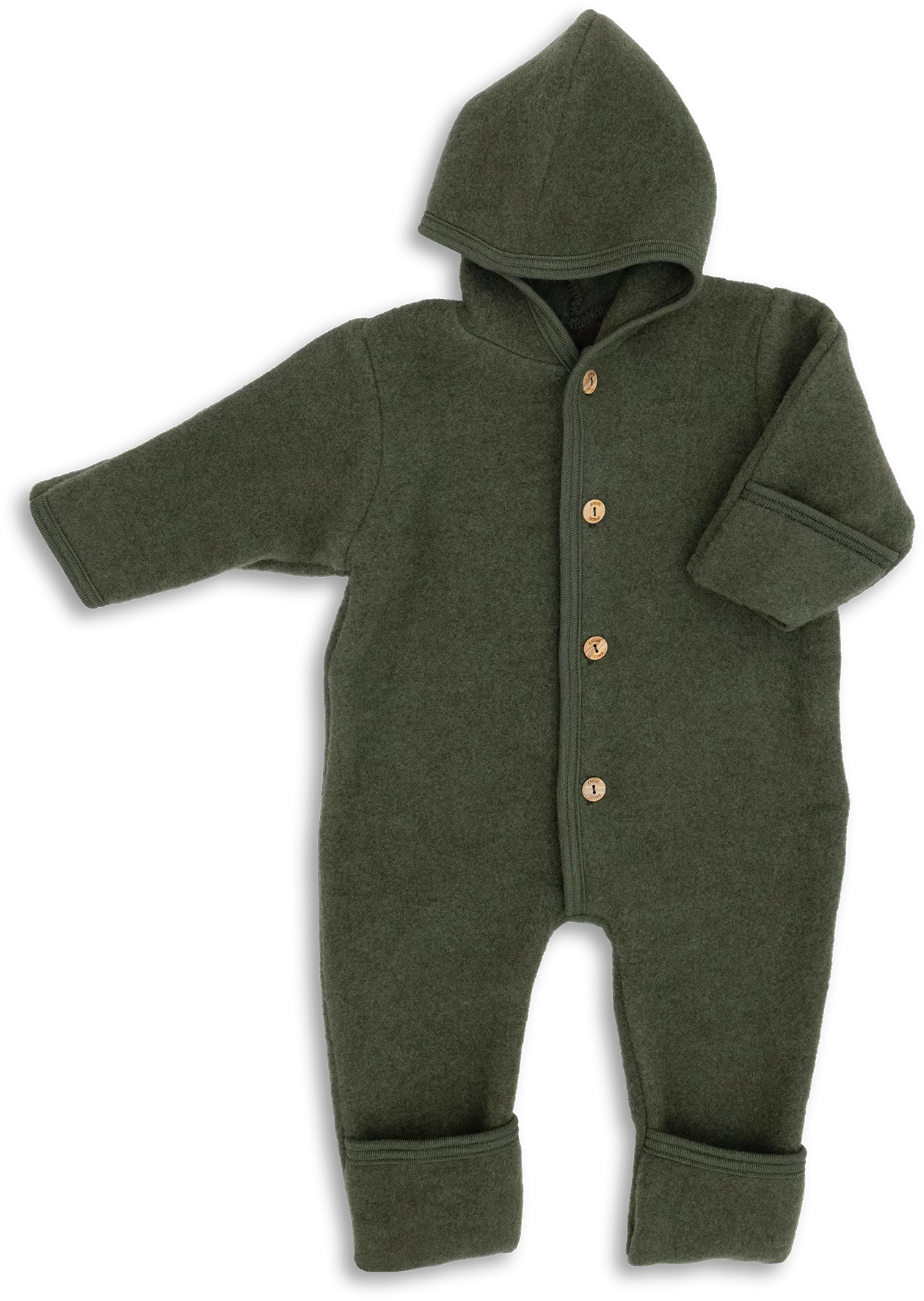 Felted Wool Babysuit - Hooded