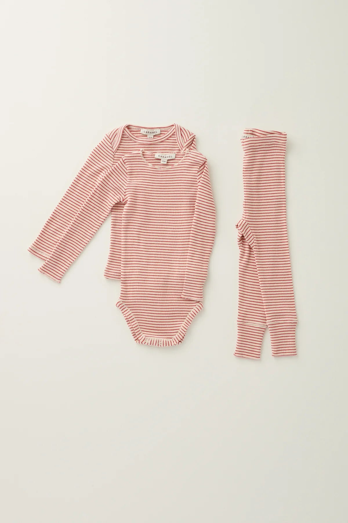 Judd Baby Leggins i Redcurrant / Cream fra CARAMEL