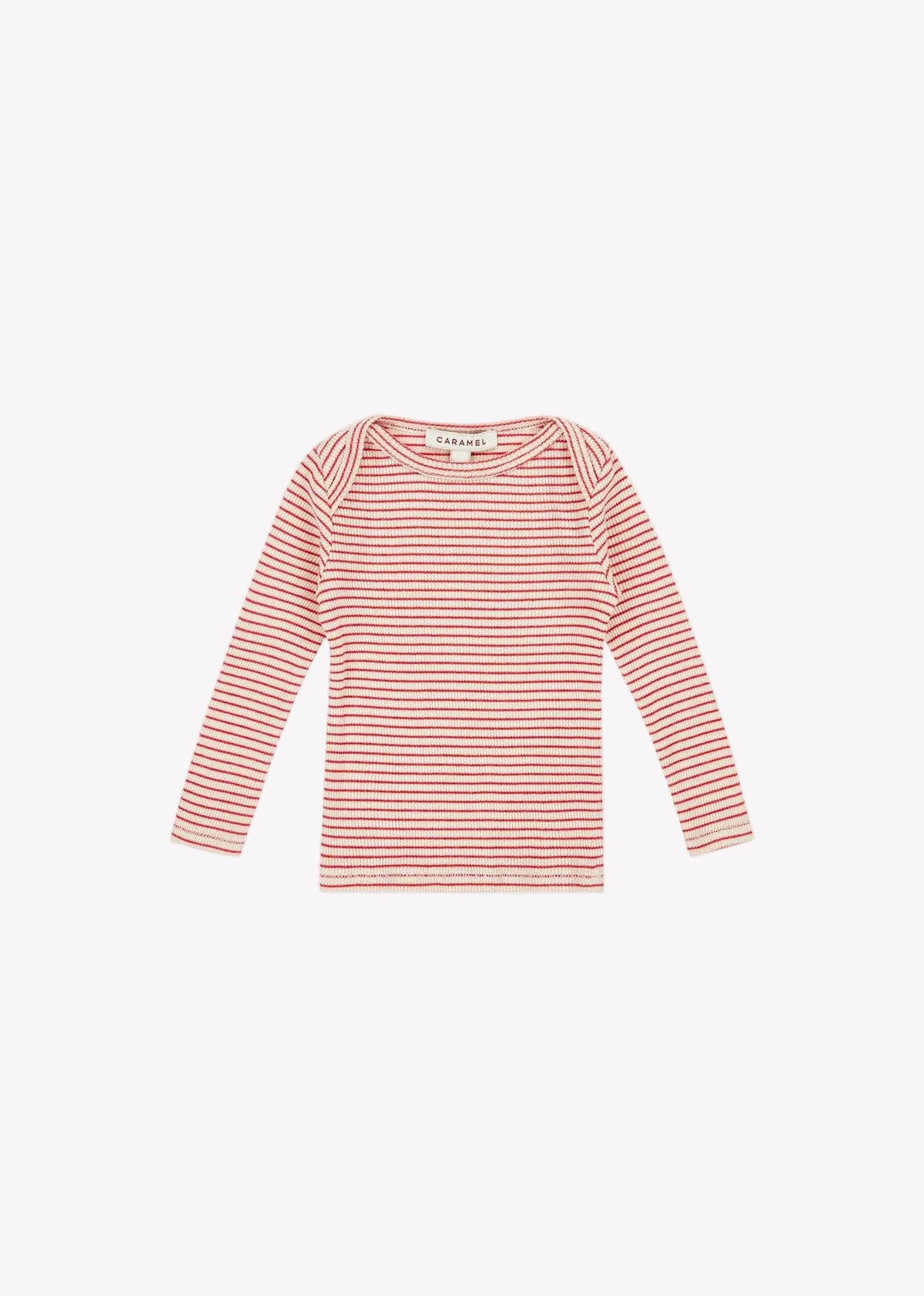 Kishon Baby Tee i Redcurrant / Cream fra CARAMEL, forfra