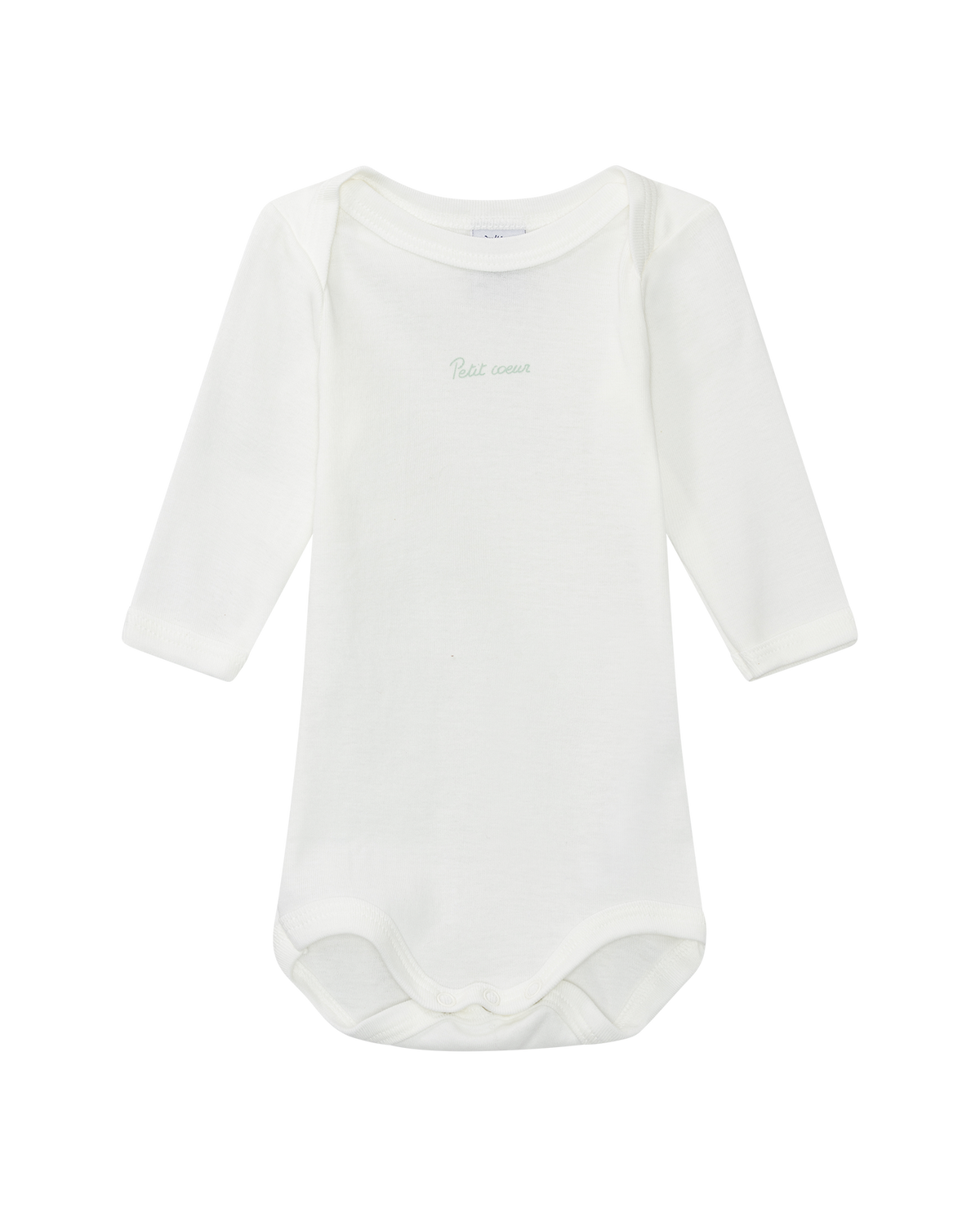 Long-sleeved bodysuit "coeur", white