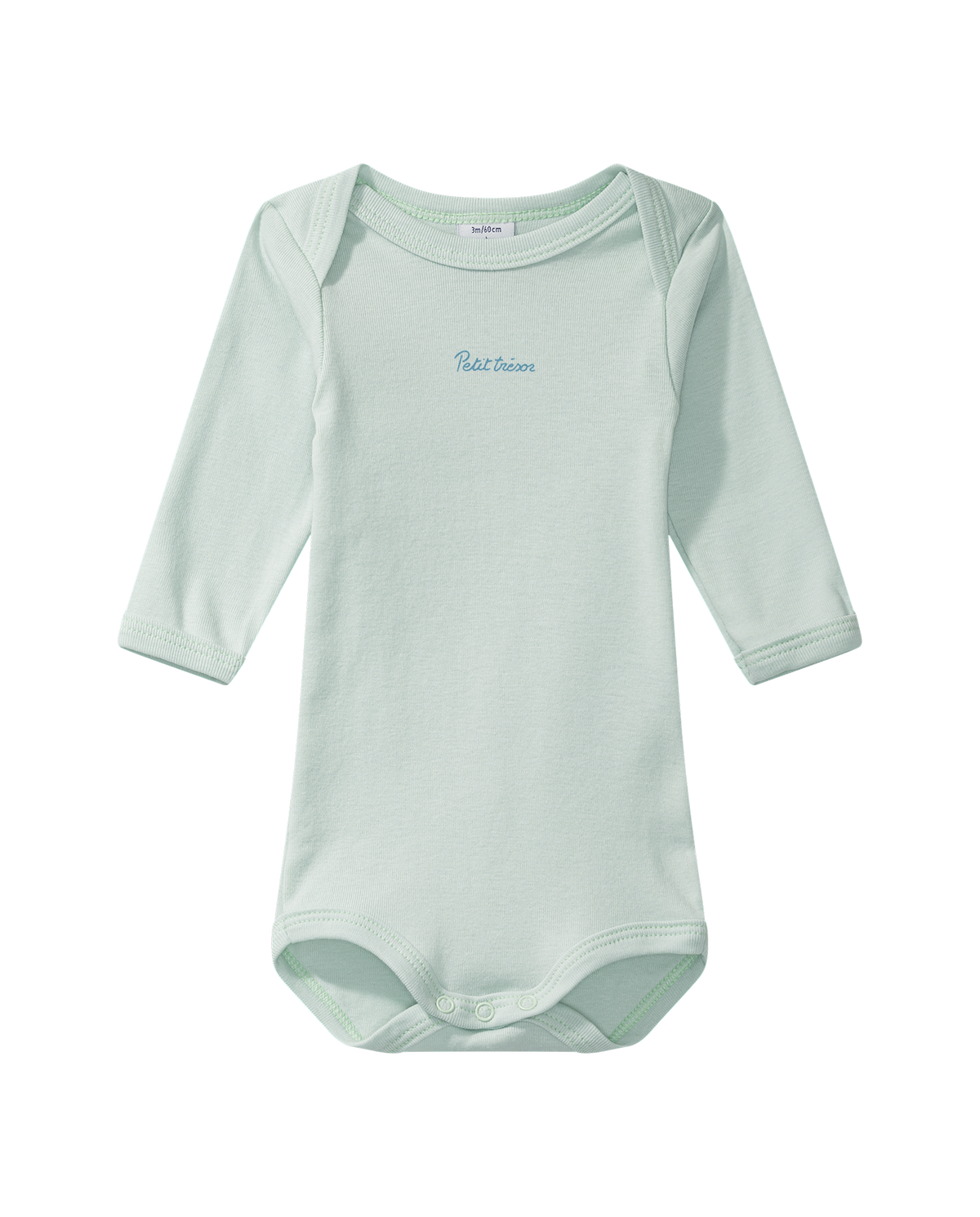 Long-sleeved bodysuit "trésor", light green