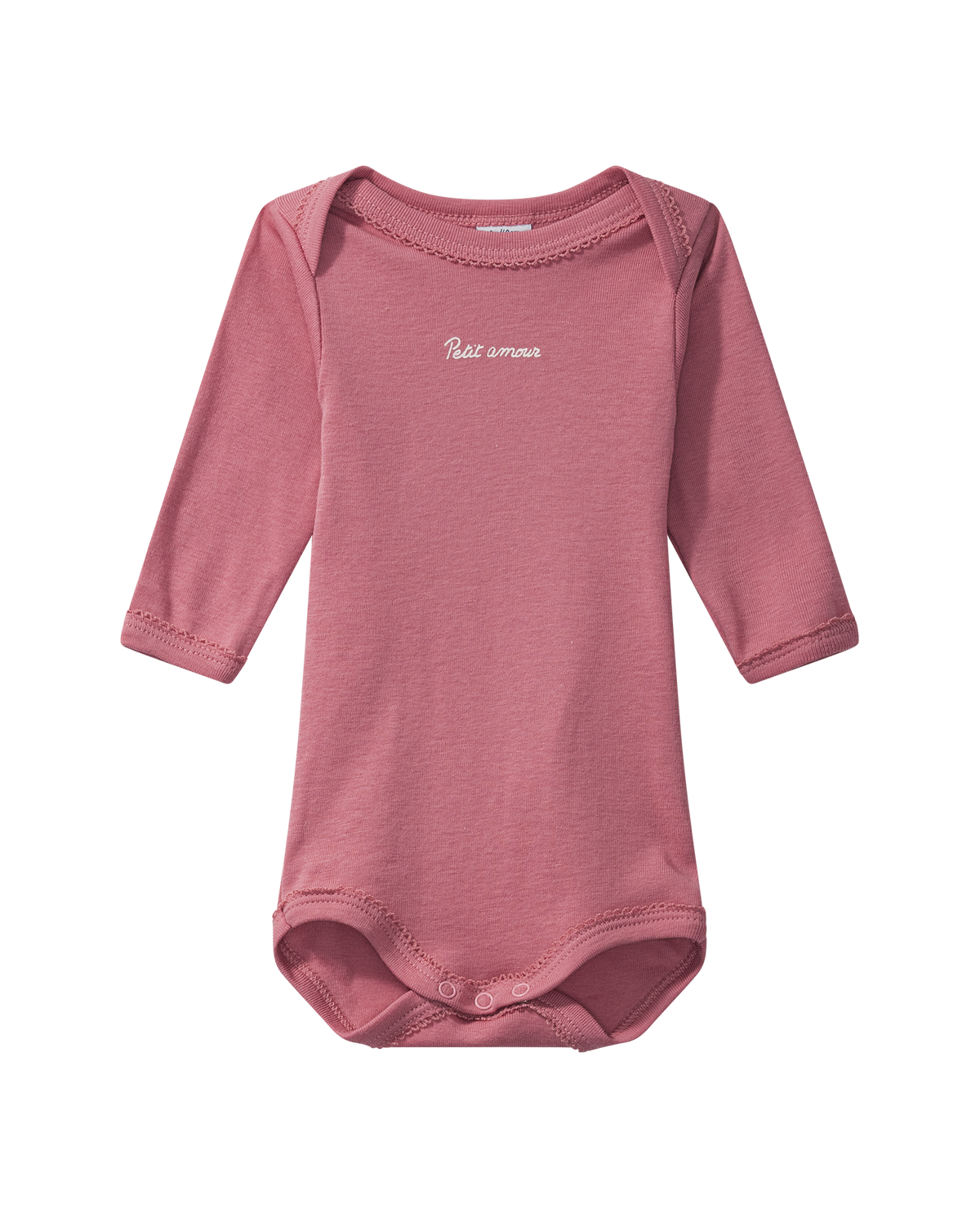 Long-sleeved bodysuit "amour", red with trim