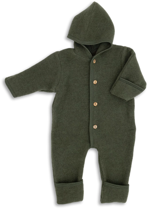 Felted Wool Babysuit - Hooded