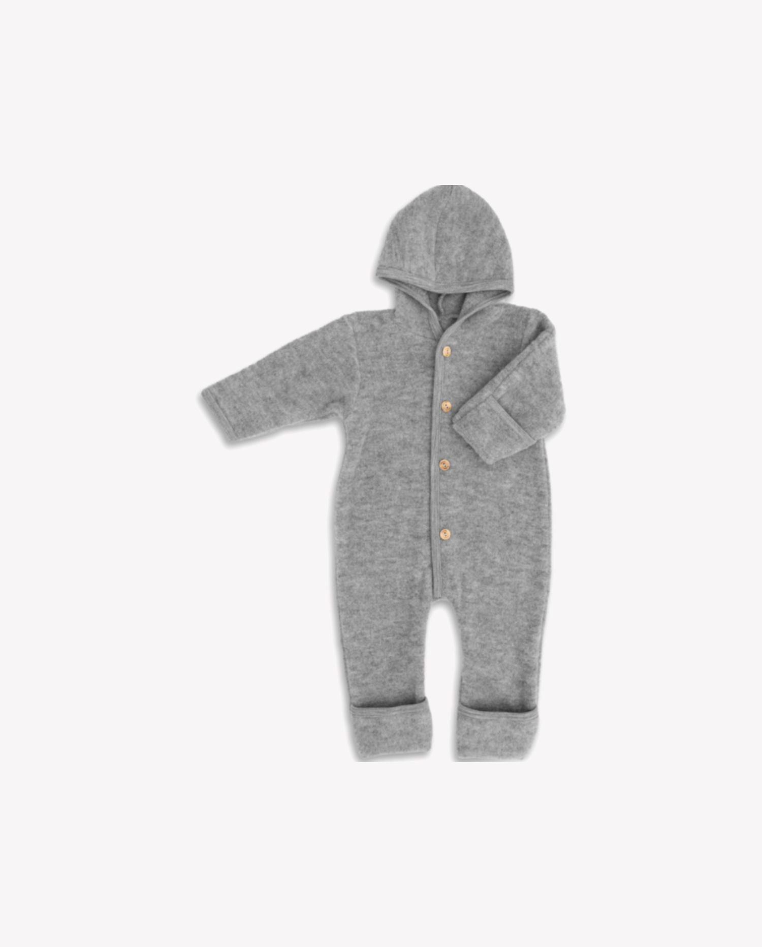 Felted Wool Babysuit - Hooded
