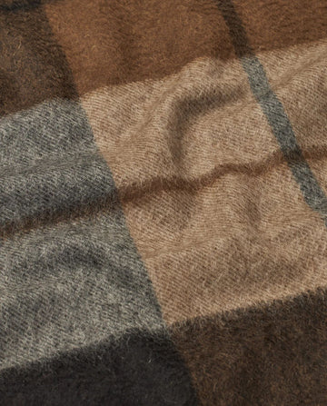 Cashmere Woven Scarf - Checked Brown