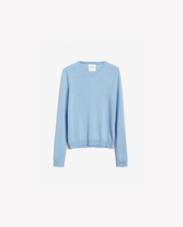 Women's Fitted 90's V-Neck – Light Blue