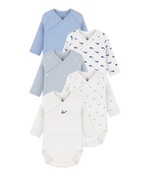 5-Pack Long-Sleeved Crossover Bodysuits