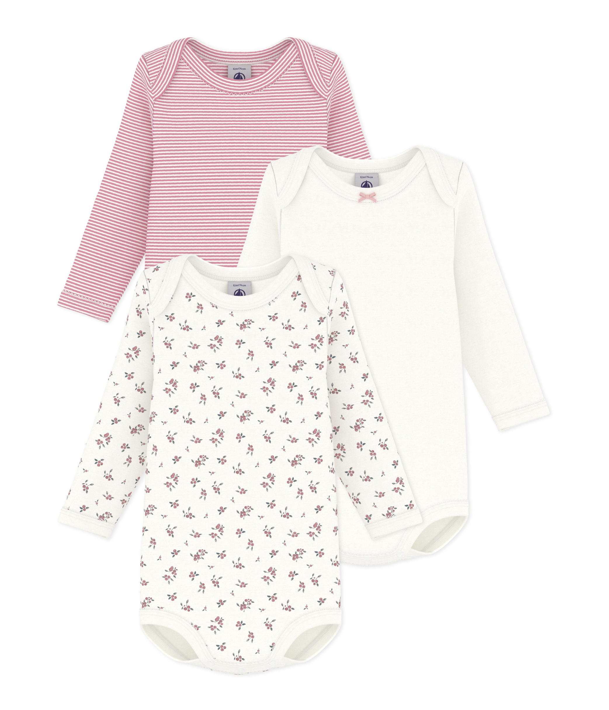 3-pak langærmet body