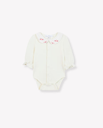 Petal‑Collar Baby Bodysuit
