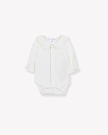 Ruffled‑Collar Baby Bodysuit