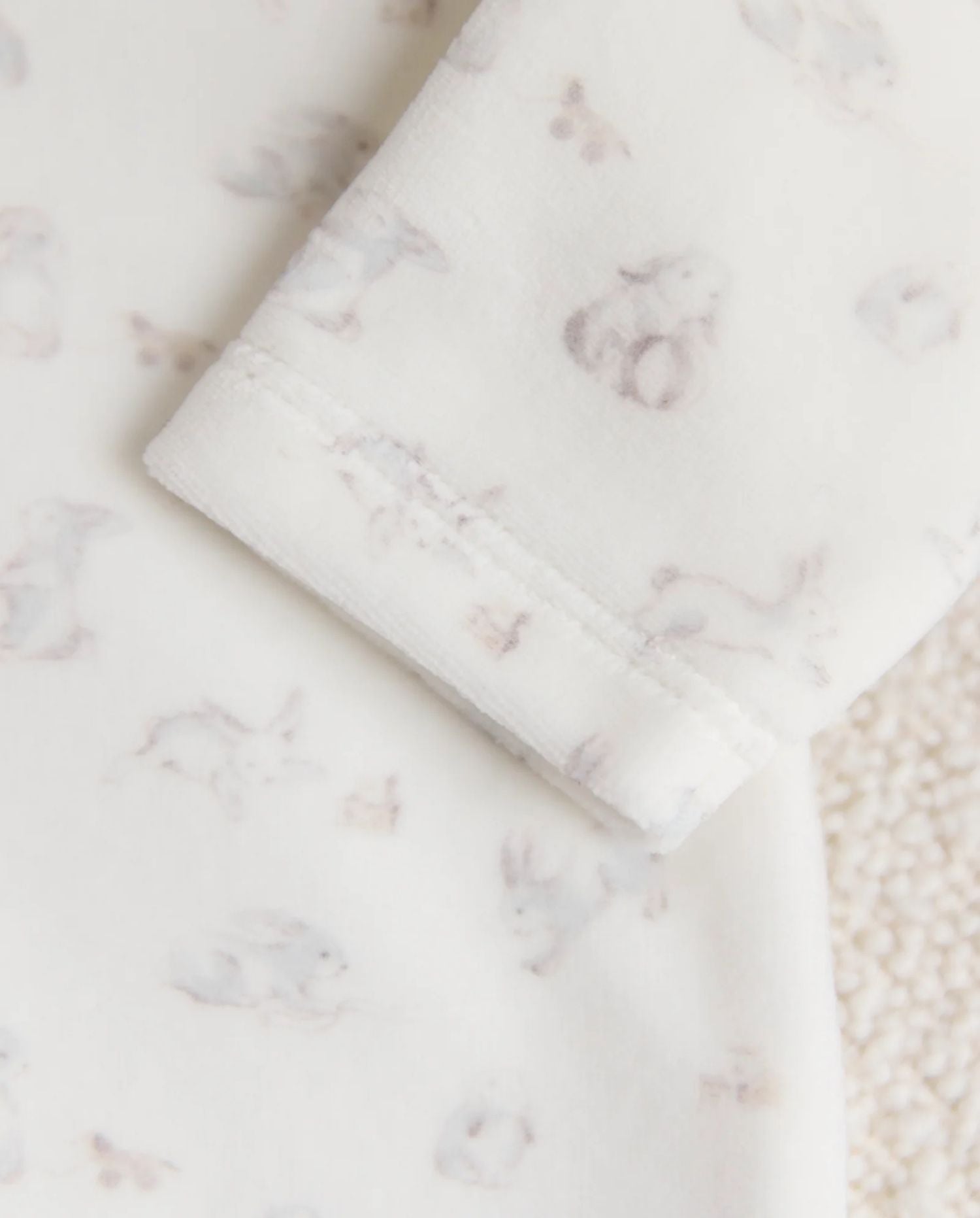 Rabbit Embroidered Velour Pyjama - CO LABEL