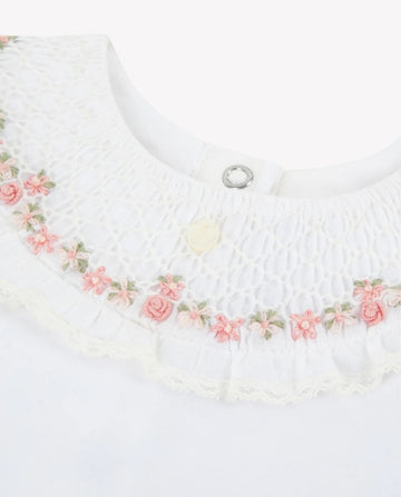 Floral-Embroidered Collar Pyjama