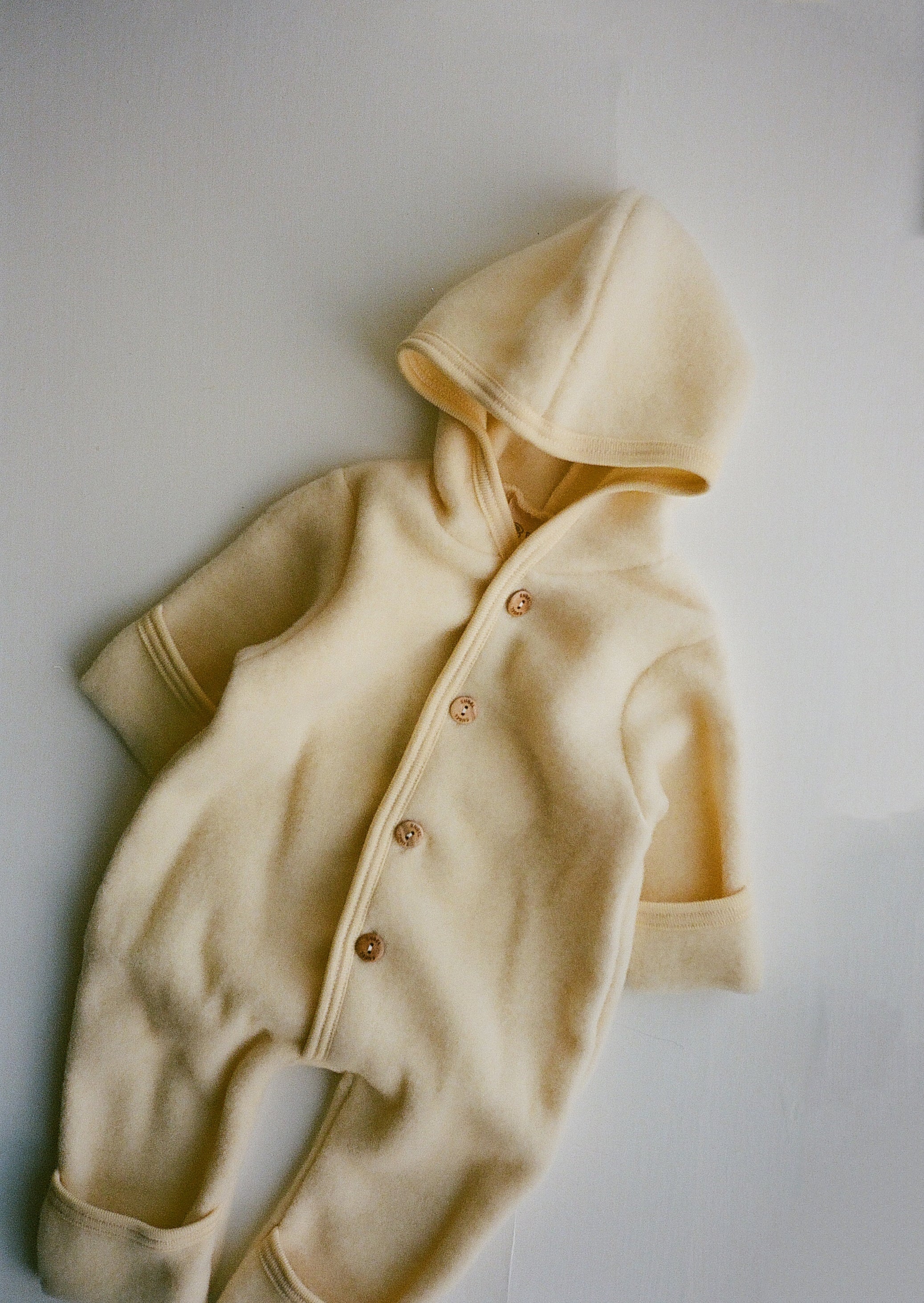 Felted Wool Babysuit - Hooded