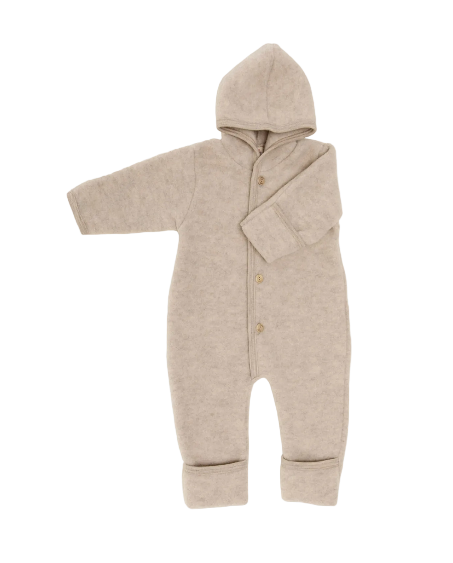 Felted Wool Babysuit - Hooded