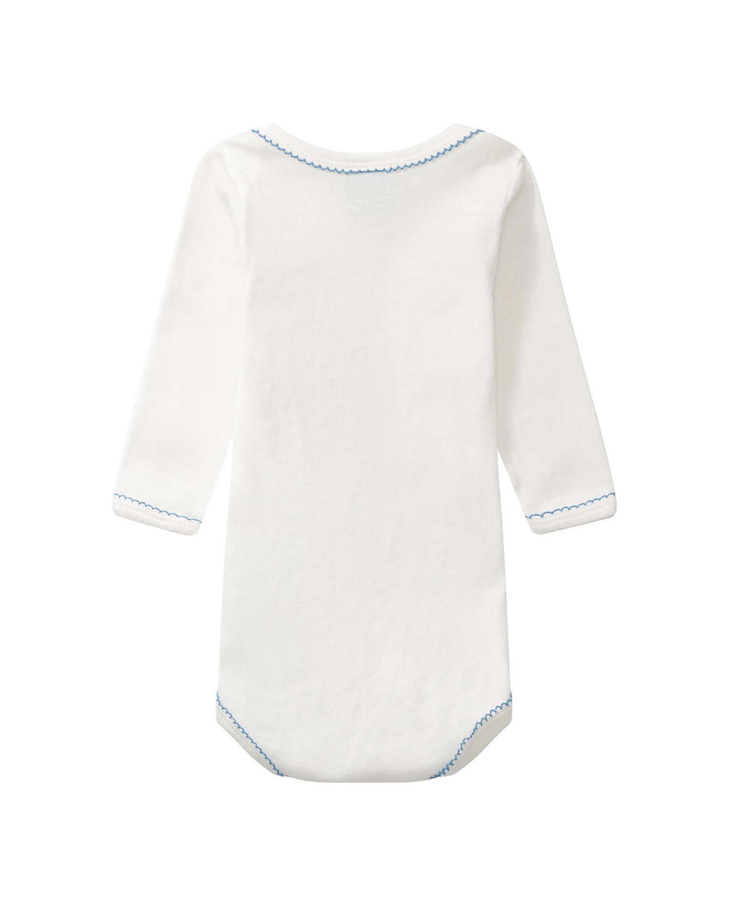 Langærmet body - blå kant