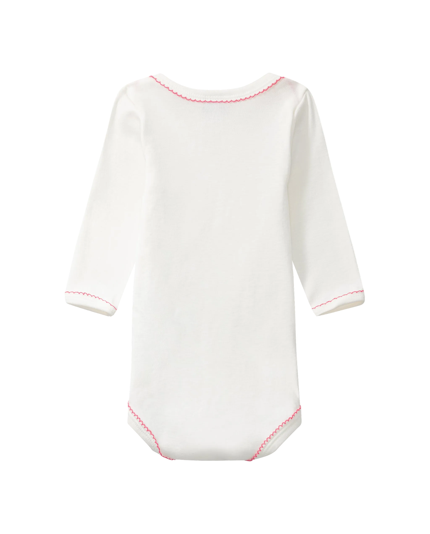 Langærmet body - lyserød kant