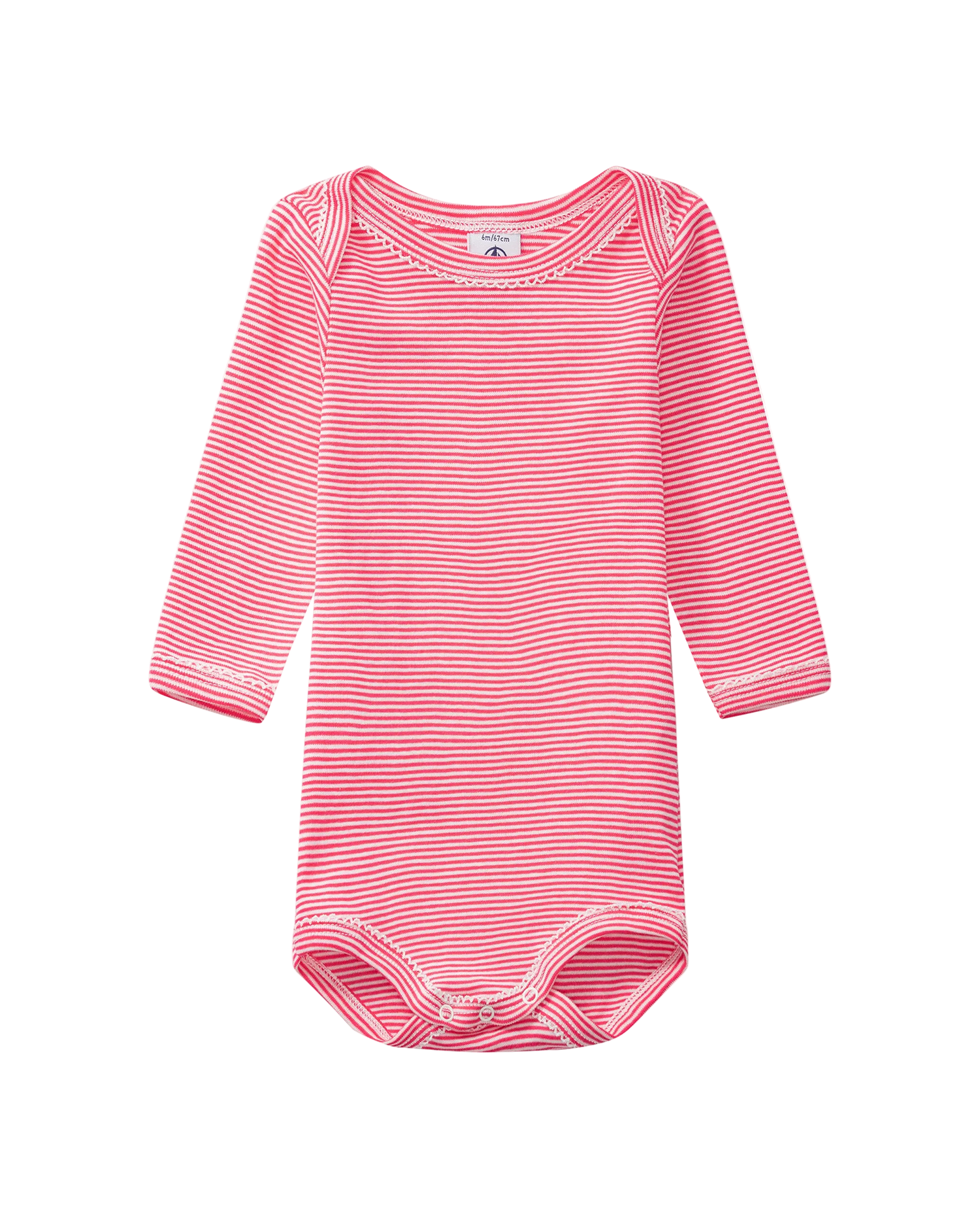 Langærmet body - røde striber