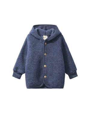 Boiled Wool Baby Jacket with Hood