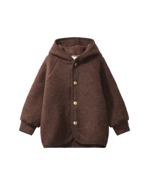 Boiled Wool Baby Jacket with Hood