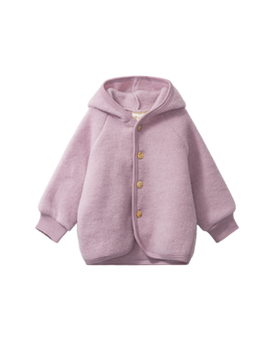 Boiled Wool Baby Jacket with Hood