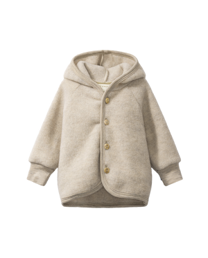 Boiled Wool Baby Jacket with Hood