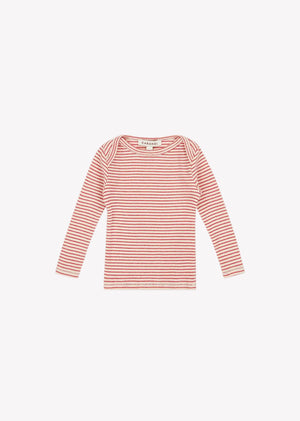 Kishon Baby Tee i Redcurrant / Cream fra CARAMEL, forfra