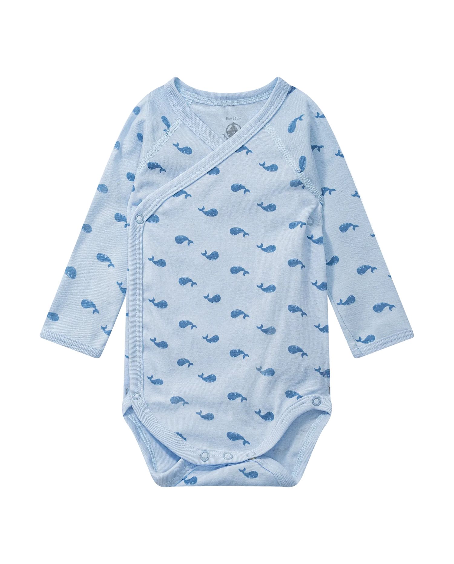 Langærmet crossover body - blå