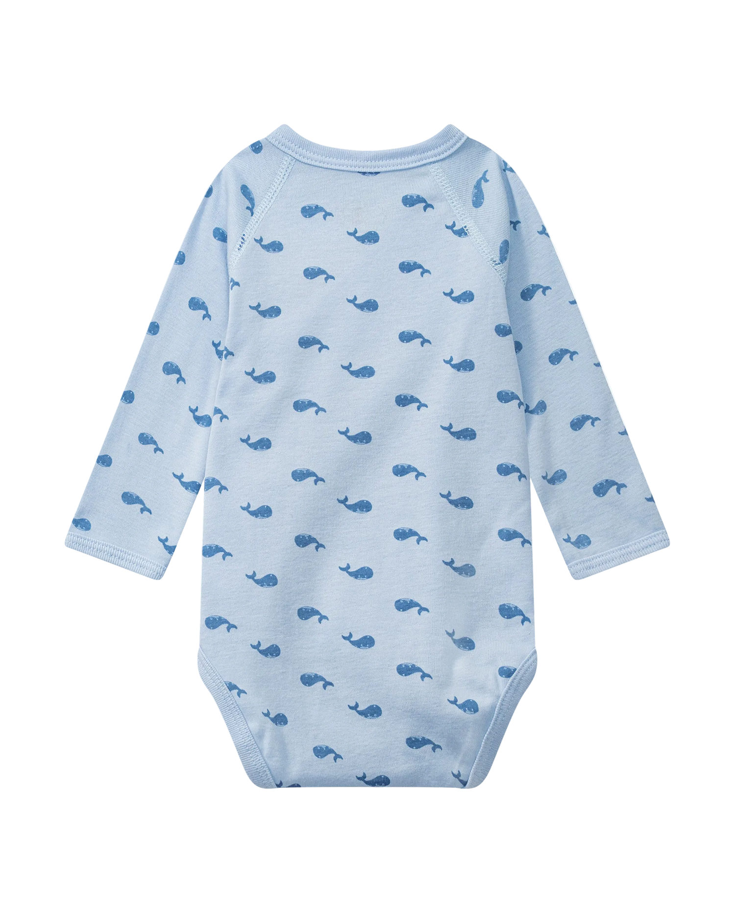 Langærmet crossover body - blå