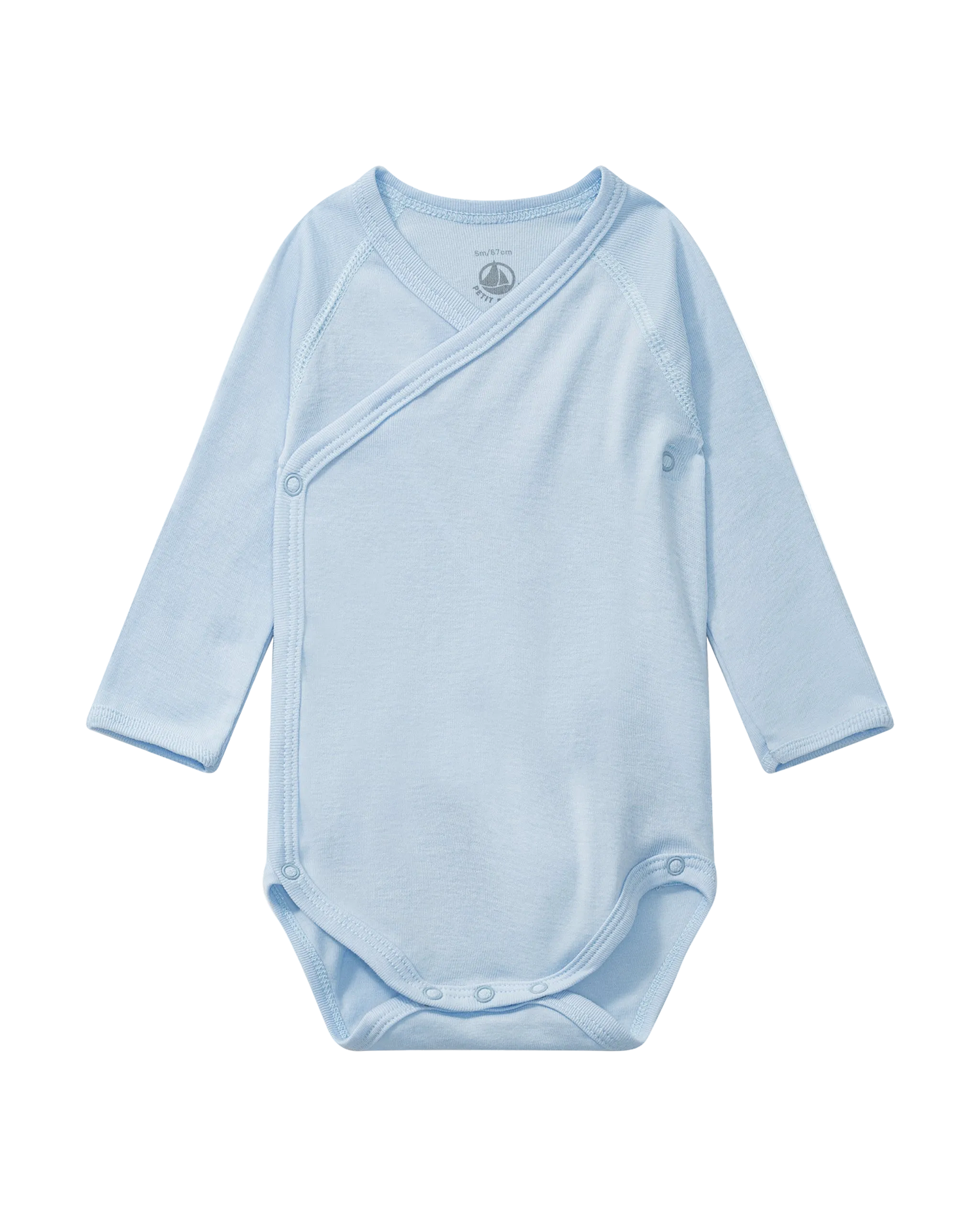 Langærmet crossover body - blå