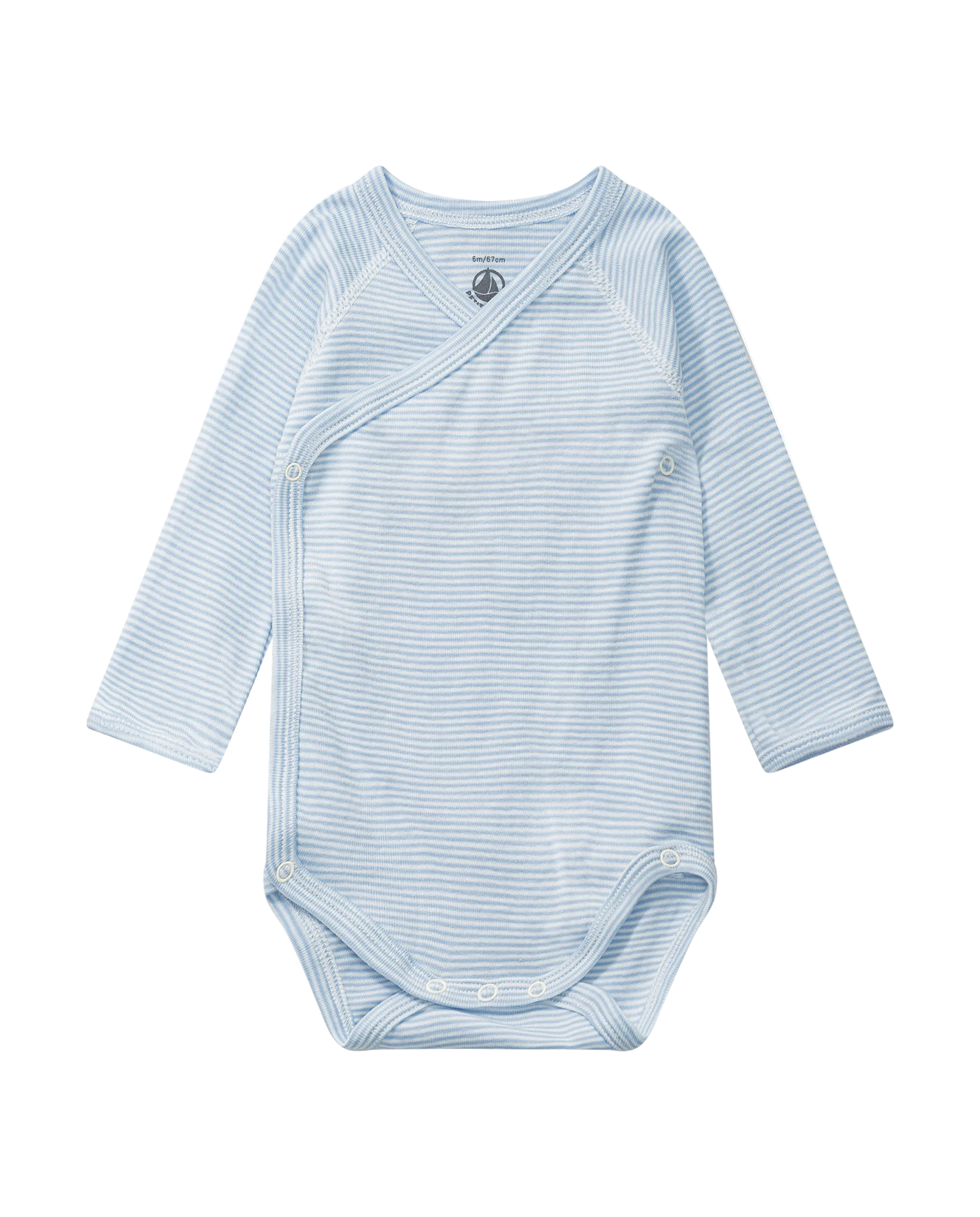 Langærmet crossover body - blå