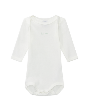 Long-sleeved bodysuit "coeur", white
