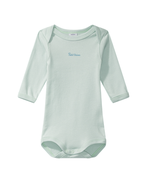 Long-sleeved bodysuit "trésor", light green