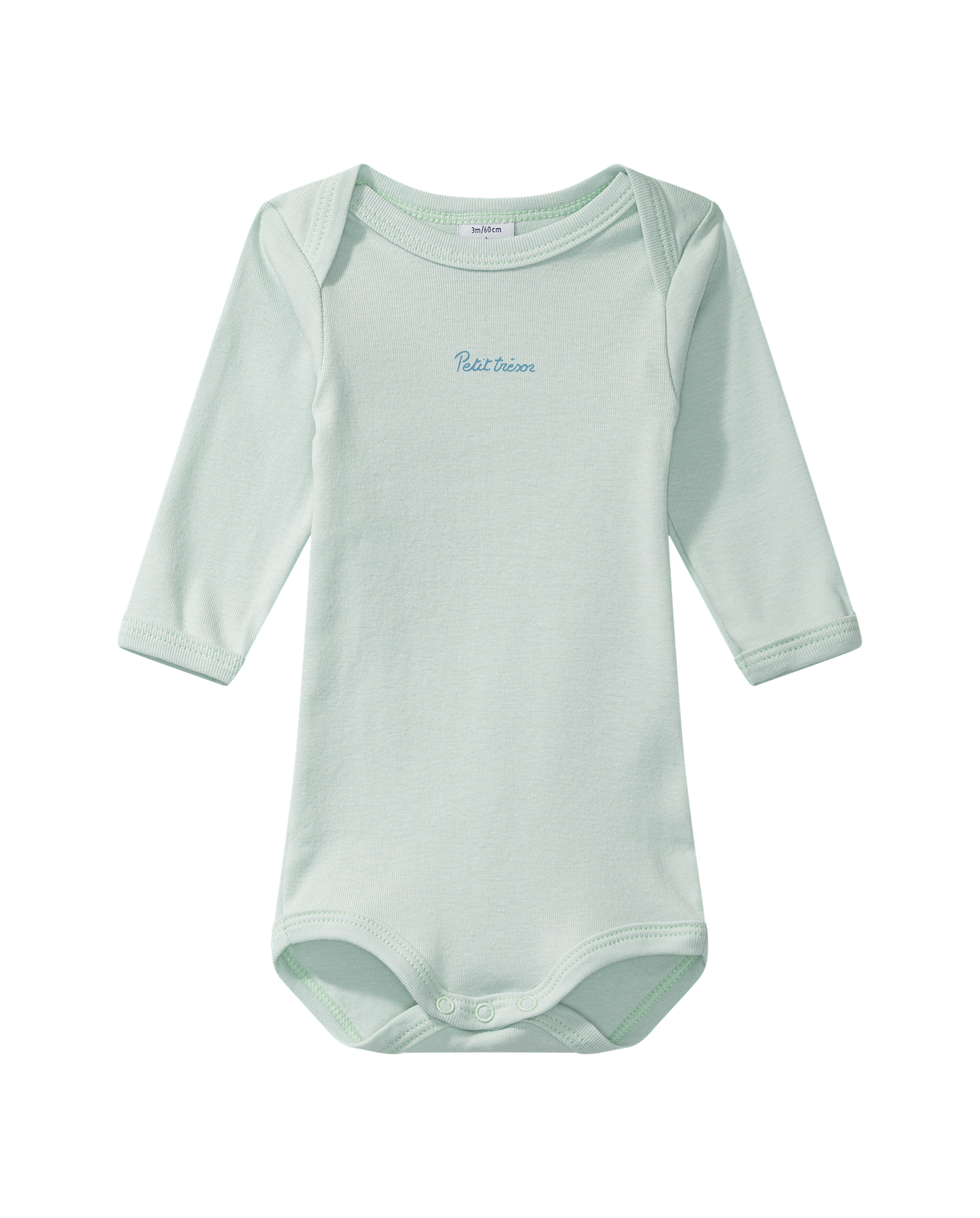 Long-sleeved bodysuit "trésor", light green