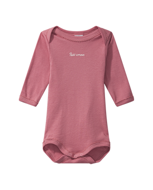 Long-sleeved bodysuit "amour", red with trim
