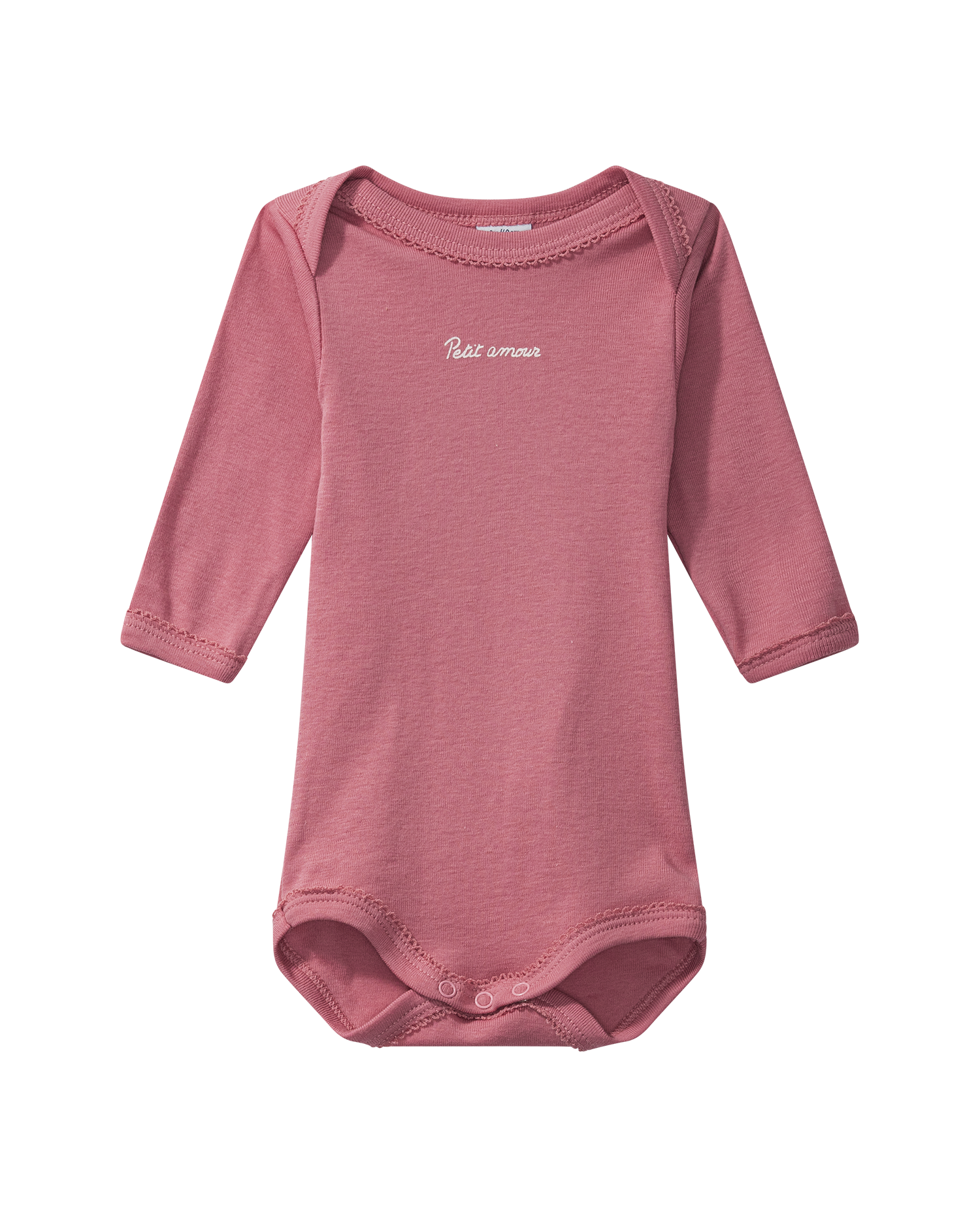 Long-sleeved bodysuit "amour", red with trim