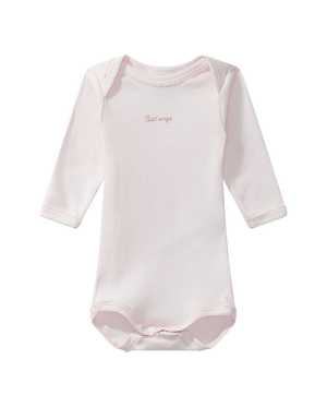 Long-sleeved bodysuit "ange", pink with trim