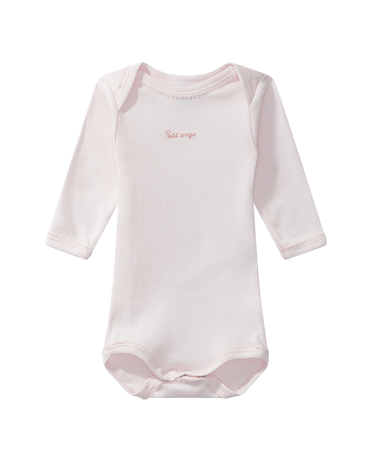 Long-sleeved bodysuit "ange", pink with trim