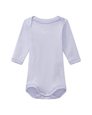 Long-sleeved bodysuit "bébé", lilac with trim
