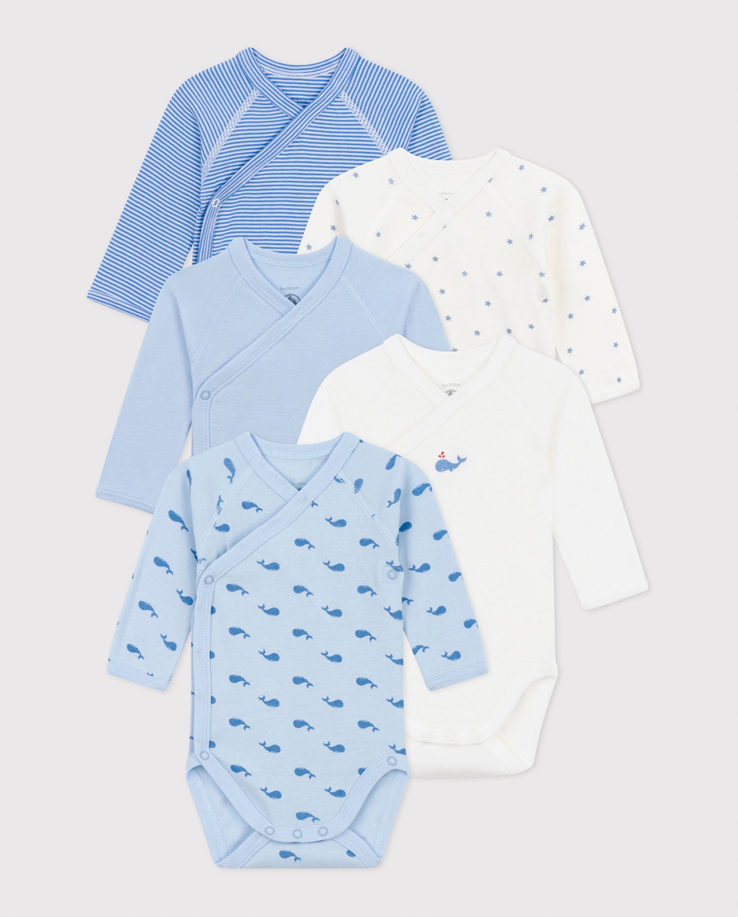 PETIT BATEAU 5 - PACK BODY BLUE - CO LABEL