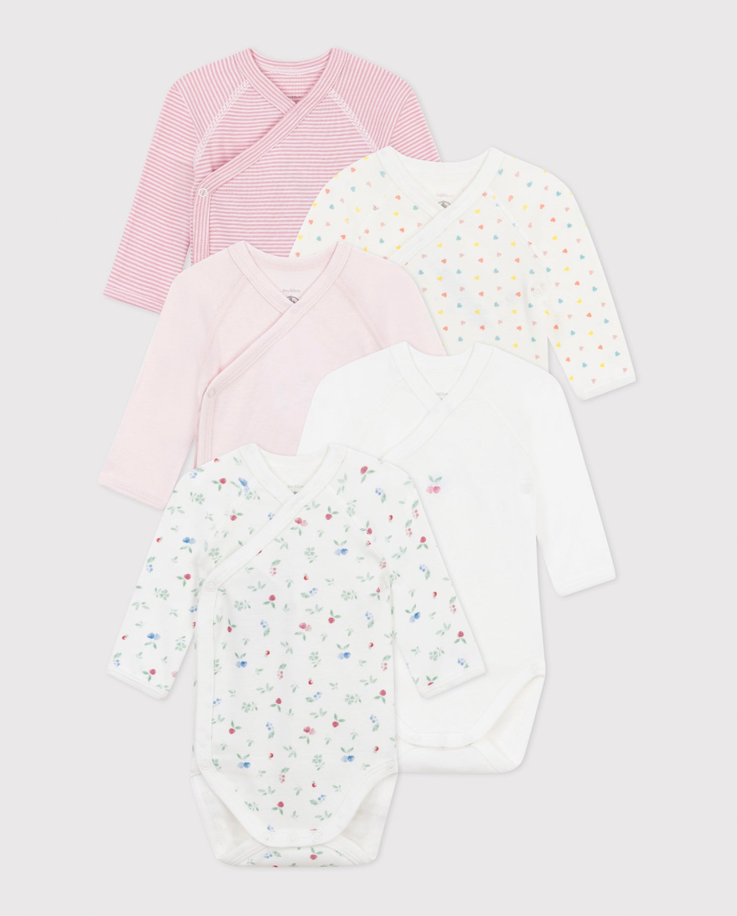 PETIT BATEAU 5 - PACK BODY PINK - CO LABEL